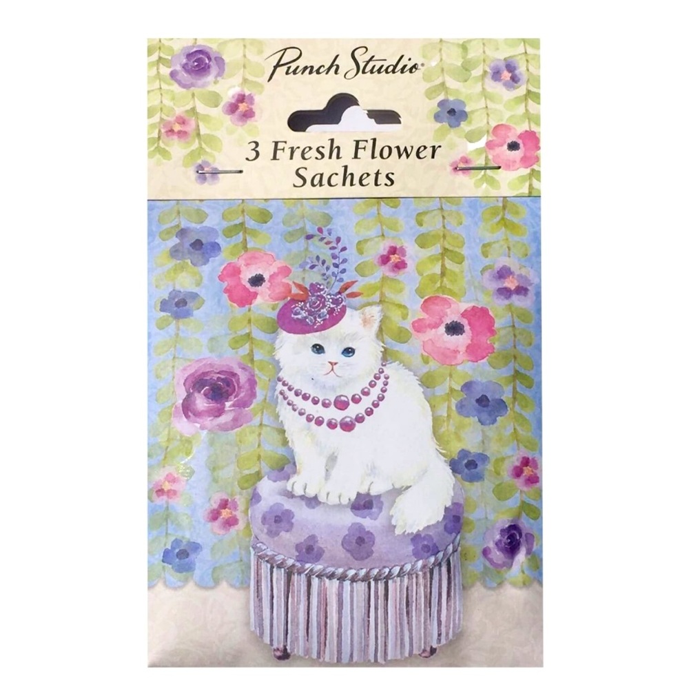 Punch Studio Sweet Kitten Fresh Flower Scented Sachets 65048, 3 ct